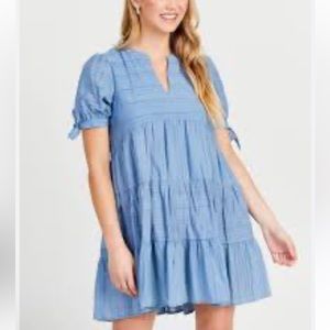 ALTAR'D STATE Carlow Dress – Light Blue Tiiered babydoll mini dress Medium